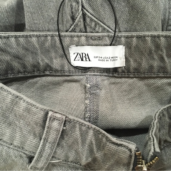 Zara jeans Anthracite Grey TRF Seamed Straight Zip Up Western Rodeo women 2/24 - Picture 4 of 8